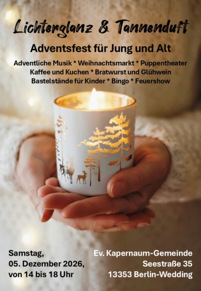 Mehr über den Artikel erfahren 05. Dezember 2026, 14 bis 18 Uhr – Einladung im Advent
