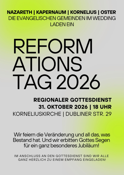 Mehr über den Artikel erfahren Samstag, 31.10.2026, 18.00 Uhr – Korneliuskirche